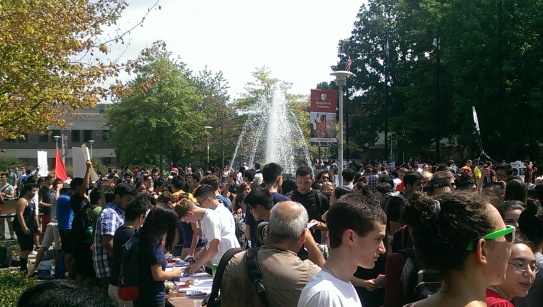Students flood the Academic Mall, eager to get involved in the many clubs and organizations offered on campus.